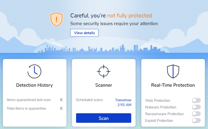 Screenshot of Malwarebytes interface